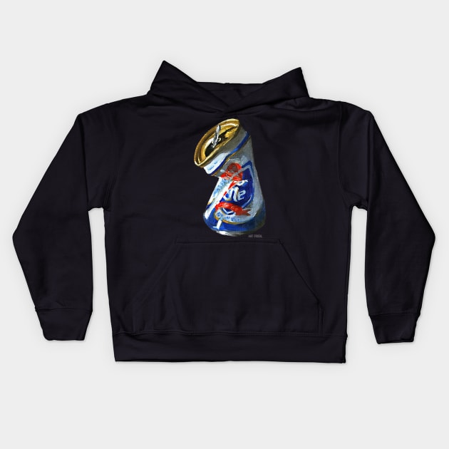 Old Crushed Beer Can Style Kids Hoodie by easleyzzi